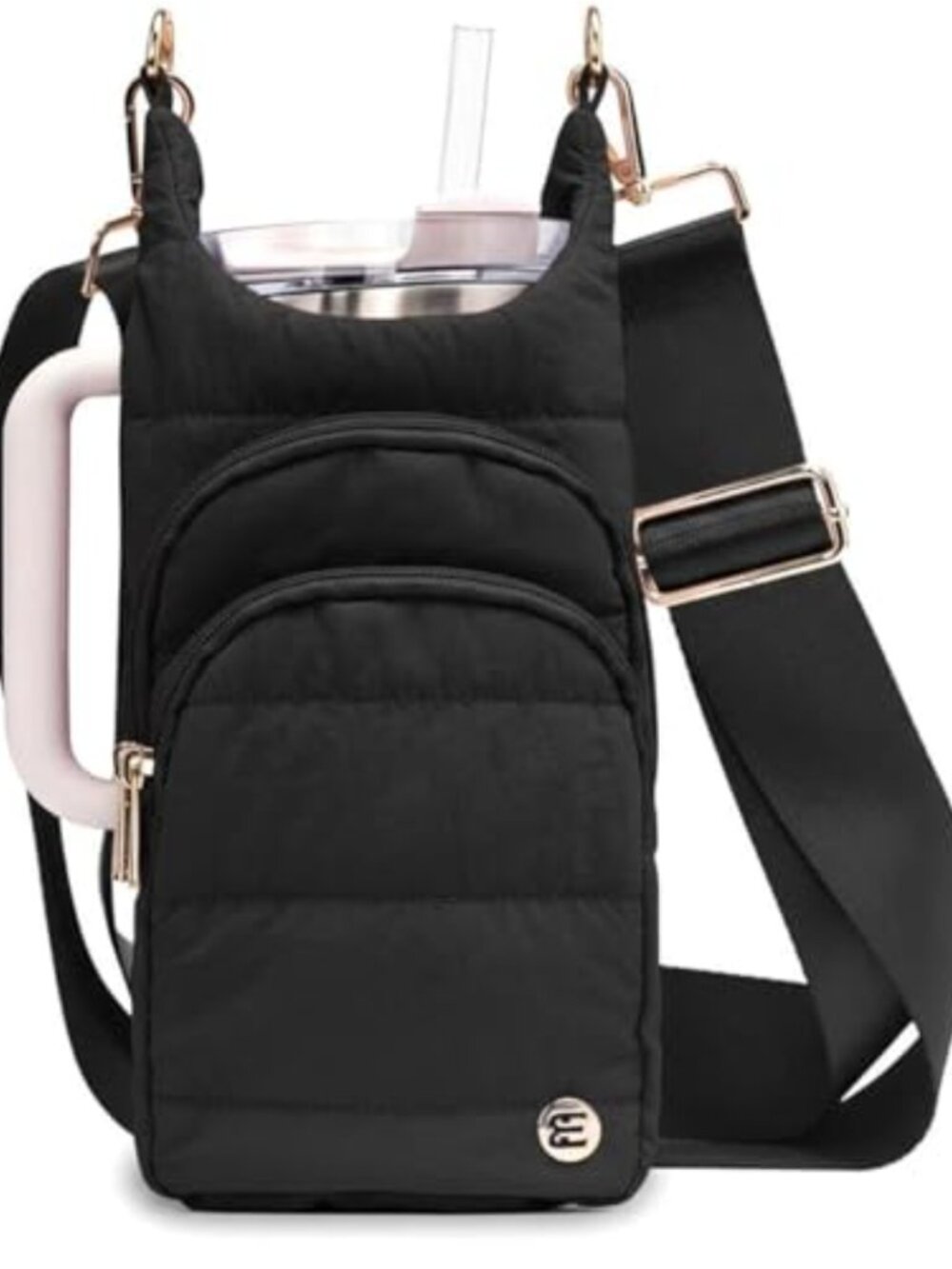 Water Bottle Holder Crossbody Bag RFID Nylon Fits 20-40oz Tumbler